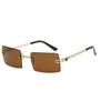 Gafas de sol sin marco, cuadradas, anti-ultravioleta, transfronterizas europeas y americanas, gafas de sol de metal para hombres y mujeres