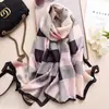 Bufanda Nueva de Seda Simulada, Bufanda Larga de Brocado, Moda Primavera y Otoño, Versátil Chal de Protección Solar de Verano, Turbante
