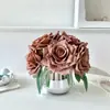 Rosas Artificiais, Arranjos de Flores de Mesa de Jantar de Luxo Leve de Alta Qualidade, Enfeites Decorativos, Flores Artificiais, Buquês, Arranjos Florais, Entrega Transfronteiriça