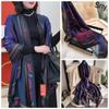 Bufanda elegante de seda Hangzhou con protección solar y letras para mujer, ideal para primavera y otoño, fina y larga, chal de satén de verano.