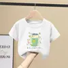 2290 # 100% Algodón Cuello Redondo Algodón Puro Mediano y Grande Ropa Infantil Camiseta de Celebridad de Internet Ropa Infantil Estilo Verano Manga Corta para Niñas Tops de Dibujos Animados