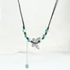 Nuevo Collar de Mariposa de Cerámica China para Mujer Nicho de Arte Cadena de Lana Suministro para Puestos Ambulantes Venta al por Mayor Cadena para Clavícula de Temperamento