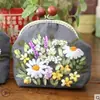 Bolsa de Marco Tridimensional de Tela Bordada Lu Kit de Materiales de Bordado Estilo Europeo Bordado con Cinta Hecho a Mano DIY Bolso Cruzado Creativo para Mujer