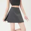 Foto real de una falda de traje elegante con abertura lateral para mujer, nuevo modelo de verano, de cintura alta, adelgazante, bodycon tipo pantalón corto para mujeres petite