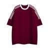Camiseta de algodón Hebei de 200 g, placa ligera, cuello Suorona, suelta, placa ligera de tres barras, camiseta de manga corta, versión en blanco, venta al por mayor