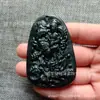 Vendas Diretas de Fábrica Xinjiang jade verde escuro natural pingente de Guanyin jade serpentina pingente de Guanyin Dragão Caindo marca Jade Guardião