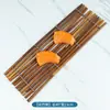 Decoración de Presentación de Comida Japonesa Escalera de Bambú para Sashimi Balsa de Bambú Valla de Bambú Plato Decorativo para Barbacoa Japonesa Presentación de Mariscos
