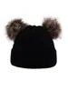 Gorro de Punto Trenzado Simple de Moda para Otoño e Invierno de Adulto, Lindo Doble Pompón, Cálido a Prueba de Viento para Exteriores, Gorro de Lana