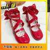 Zapatos Rosas de Tacón Alto Originales Genuinos Lolita Lolita Lindos de Tacón Grueso Suaves Zapatos Pequeños de Cuero Lo productos genuinos Estudiante