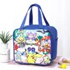 Bolsa de almuerzo aislante para estudiantes, grande, con película de aluminio engrosada, con dibujos animados bonitos, para niños