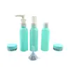 Suministros del Fabricante Set de Botellas de Viaje Siete Piezas Portátil Loción Cosméticos Presión Botella de Spray de Plástico Mayoreo