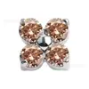 Arete de titanio bañado en oro con forma de trébol de cuatro hojas y circón, arete de clip para cartílago con forma de trébol de la suerte de circón multicolor, accesorios para piercing