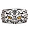 Anillo de plata esterlina Jinbao de bestia glotona comiendo locamente vintage S990 anillo de plata pura con personalidad abierta y dominante para hombres