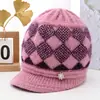 Gorro de Invierno para Mujeres de Mediana Edad y Mayores Abuela Mamá Persona Mayor Gorro Cálido Más Terciopelo Protección contra el Frío Lana Gorro de Punto para Señora Mayor