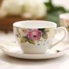Taza de Café de Cerámica para Regalo Taza de Té de la Tarde Taza de Té de Flores para el Ocio Juego de 2 Tazas con Platillos Venta al por Mayor en Stock Regalos Europeos y Americanos