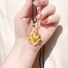 Collar Dorado de Larga Duración y Resistente al Desgaste con Diseño de Loto, Nuevos Aretes y Anillos de Estilo Chino de Verano para Mujer, Joyería de Cobre Dorado Imitación de Alta Gama