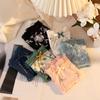 # 793 # Ropa Interior de Mujer Estampada de Seda de Hielo Sexy Encaje Malla Transpirable Algodón Puro Entrepierna Antibacteriana Braguitas Dulces de Niña