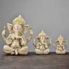 Sudeste Asiático Adornos de Escritorio Transfronterizos Estatuas Religiosas Loto Trazado en Oro Dios Elefante Artesanías de Resina Piedra Arenisca