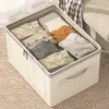 Caja de Almacenamiento de Tela de Algodón y Lino Tianshan Caja de Almacenamiento Grande Engrosada para Ropa de Armario de Dormitorio Caja de Almacenamiento para Mudanzas Venta al Por Mayor