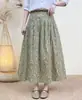 728 Saia Feminina Nova Primavera 2026 Estampada Digital com Cintura Elástica Fresca Casual Slimming de Comprimento Médio