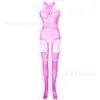 Lencería Sexy con Cuello Halter, Diseño Hueco, Entrepierna Abierta, Body de Malla Transparente de una Pieza, Body de Malla con Agujeros, Medias de Red W436