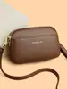 Bolsa Pequeña para Mujer, Nueva Versátil Bolso Cruzado de Hombro Único para Madres de Mediana Edad, Bolso Transfronterizo para Mujer de Tres Capas de Color Sólido de Gran Capacidad