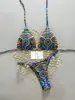 Bikini estampado estilo étnico, traje de baño sexy de dos piezas con push-up y amarre, traje de baño para vacaciones en la playa y aguas termales, venta al por mayor desde el fabricante