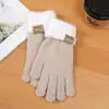 Guantes de Lana de Alpaca y Acrílico Completo, Guantes Versátiles de Parche de Felpa, Guantes de Punto sin Dedos para Pantalla Táctil, Guantes a Prueba de Frío y Cálidos