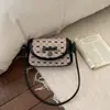 Bolso de mano estilo coreano con lazo para mujer, nuevo modelo 2026, bolso bandolera de un solo hombro, bolso de mano de lunares de alta gama, bolso cuadrado pequeño