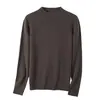 Suéter de malha roxo com gola média, 30% cashmere 70% lã, para mulheres, para usar no outono, solto e versátil, suéter base com gola alta discreta