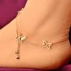 Tornozeleira Elegante Borboleta Japonesa e Coreana Feminina Pingente de Zircônia Franja Simples Temperamento Joia para Pé