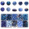 Nova Pedra Redonda de Cristal de 8mm Cor Gradiente Cascalho 10 Caixas Combinação de Contas de Vidro Pulseira de Contas Artesanal DIY