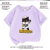 Camiseta Infantil de Gato Negro Sheriff Manga Corta Tallas Mediana y Grande Ropa Infantil Niños y Niñas Top Versátil Nuevo Verano 2023