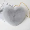 Bolso en forma de corazón, bolso de corazón de melocotón, bolso cruzado de cadena para mujer, bolso de hombro de felpa