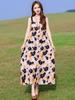 Vestido de Algodão Seda Suspensório de Alta Qualidade para Mulheres, Novo Verão Roupa Externa, Saia de Praia Estilo Jovem, Saia Longa Elegante Cobre Barriga