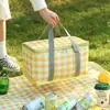 Bolsa de piquenique grande capacidade para exterior, bolsa de almoço, bolsa portátil de folha de alumínio, cesta de piquenique para camping, bolsa de piquenique para viagem, bolsa de mão - direto da fábrica
