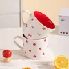 Caneca de Cerâmica de Alta Qualidade, Fresca e Estilosa, com Laço em Formato de Coração, Adequada para Café, Café da Manhã, Escritório, Uso Doméstico e como Presente