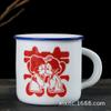 Taza de té de cerámica de esmalte de imitación, nostálgica, clásica, creativa, pequeña copa de vino, mini, lindas atracciones turísticas, oferta especial de tazas