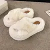 Chinelos de Pelo com Solado Grosso Aumentadores de Altura Estilo Fada para Mulheres, Uso Externo, Tendência de Moda 2026, Novidades Outono/Inverno, Chinelos de Algodão Peludo