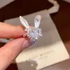 Anillo Abierto Redondo Super Brillante de Circonita, Simple y Moderno, Versátil, Lujo Ligero, Sensación de Alta Gama, Popular en Xiaohongshu, Joyería de Moda