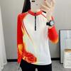 Camiseta de Manga Larga de Seda de Hielo para Exterior de Secado Rápido para Mujer, Ligera, Elástica, Protector Solar, Transpirable, Deportiva, para Correr, Senderismo, con Estampado, Ropa de Secado Rápido