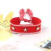 Pulseira de tecido trançado com rebite de estrela de cinco pontas em liga de prata para joias transfronteiriças, pulseira de pulso com franja de estrela de personalidade