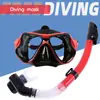 Equipamento Completo de Máscara de Mergulho para Adultos Snorkel Duplo Tesouro Impermeável Snorkel Totalmente Seco Semi-Seco Máscara para Miopia Óculos de Natação