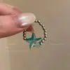 Anillos Divertidos de Concha y Estrella en Colores Dopamina, Apilables, Estilo Festivo, Amigables para Fotos, Anillos Ajustables para Dedo Índice