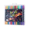Marcador Glitter Dupla Ponta Duas Cores Caneta Marcadora Glitter Perolado Grossa para Crianças e Estudantes Caderno de Mão Pintado Caneta Gel