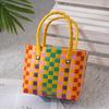 Saco Plástico Tecido Atacado Bolsa de Praia Saco Semi-acabado para Legumes Bolsa de Material Colorido Presente de Acompanhamento Sacola Plástica