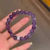 Pulsera de Cristal con Borla de Amatista Natural y Perlas Pulsera de Lujo Ligero de Gama Alta Nueva Moda China Joyería para Mujer