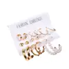 Brincos Femininos Novos Estilo Pérola Incrustada Personalidade Criativa Retrô Francês Argola Dourada Acessórios de Joalheria Fornecimento de Fábrica
