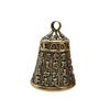 Llavero con colgante de campana de Sutra del Corazón de latón envejecido, escrituras vintage, colgante de campana de cobre, pequeñas artesanías de bronce al por mayor