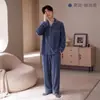 Pijama de franela para mujer para otoño e invierno, engrosado, cálido, suave, simple, holgado, se puede usar afuera, conjunto para el hogar